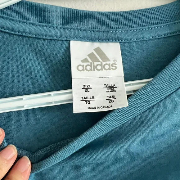 vintage Y2K adidas long sleeve blue shirt 100% cotton - Picture 4 of 5